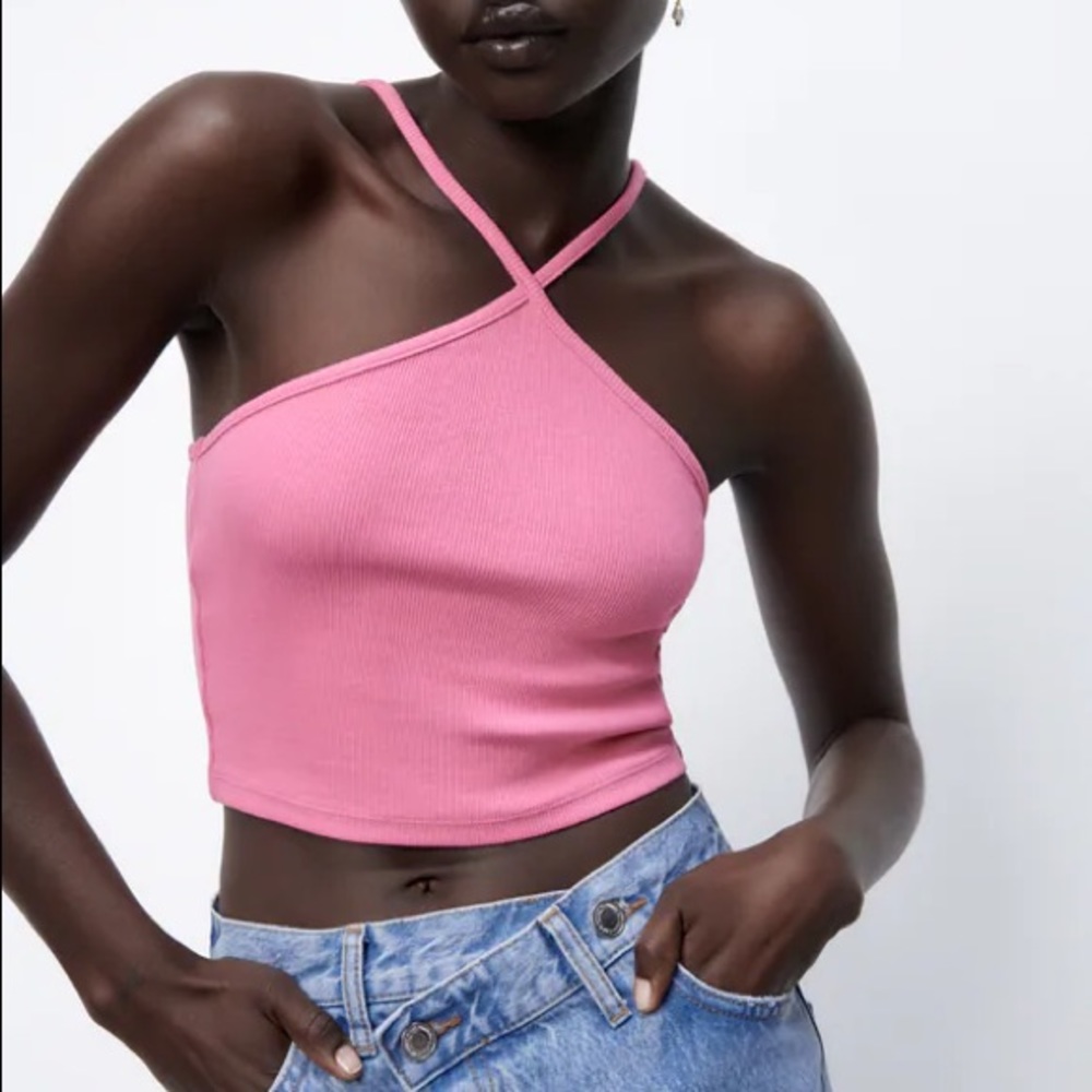 nwt  crisscrossed neck zara tank